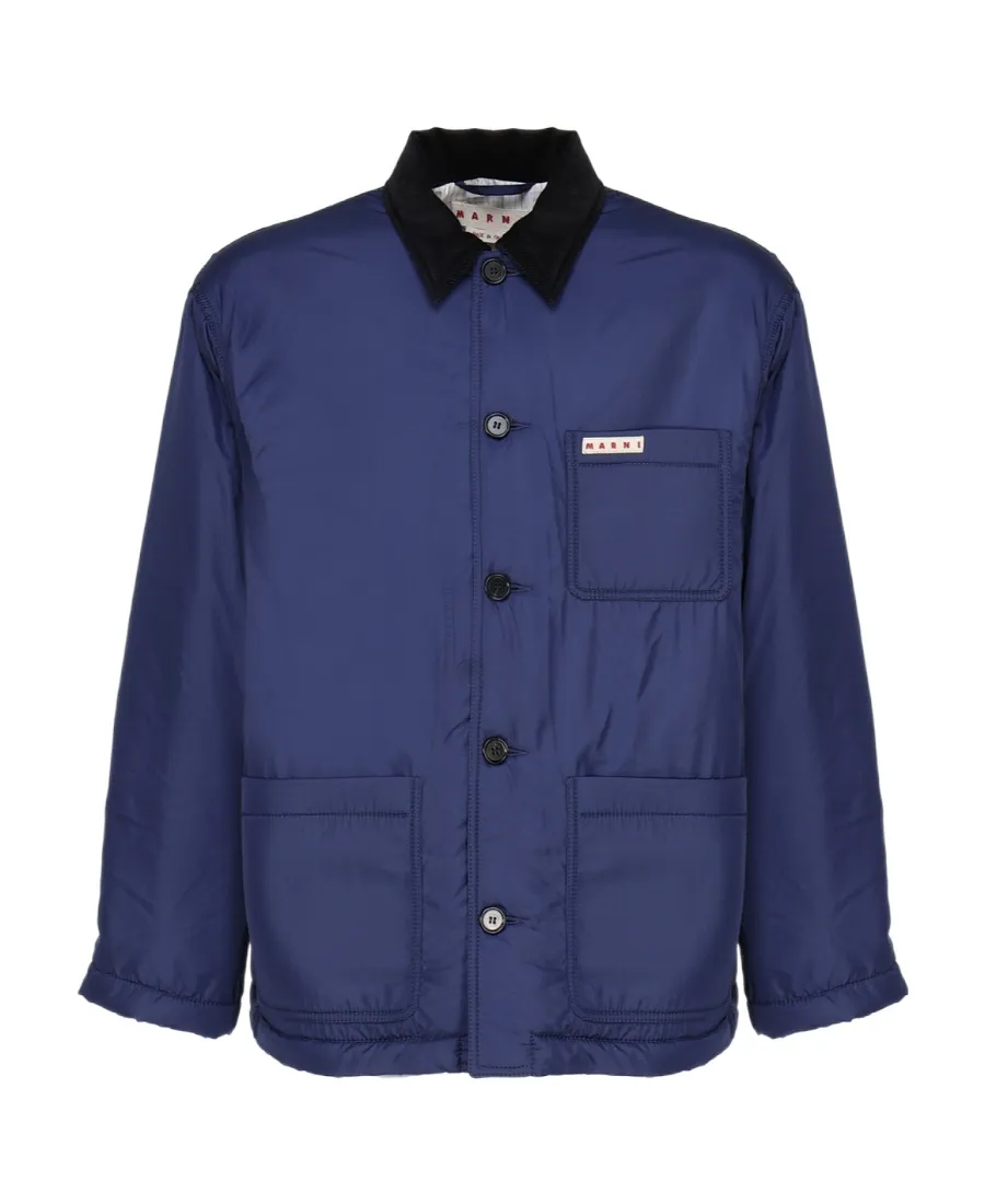 Marni Contrasting Collar Buttoned Overshirt Jacket