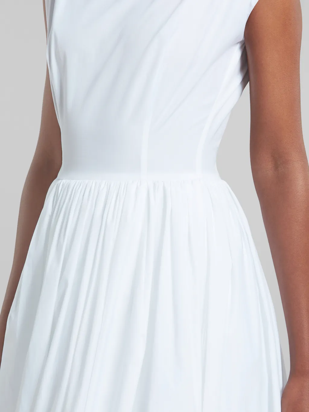 Marni Cap Sleeved Boat-Neck Midi Dress