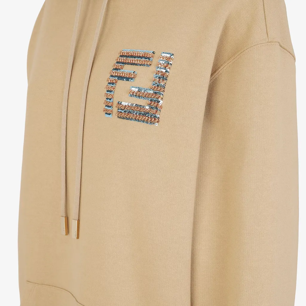 Fendi Ff Sequin-Embellished Drawstring Hoodie