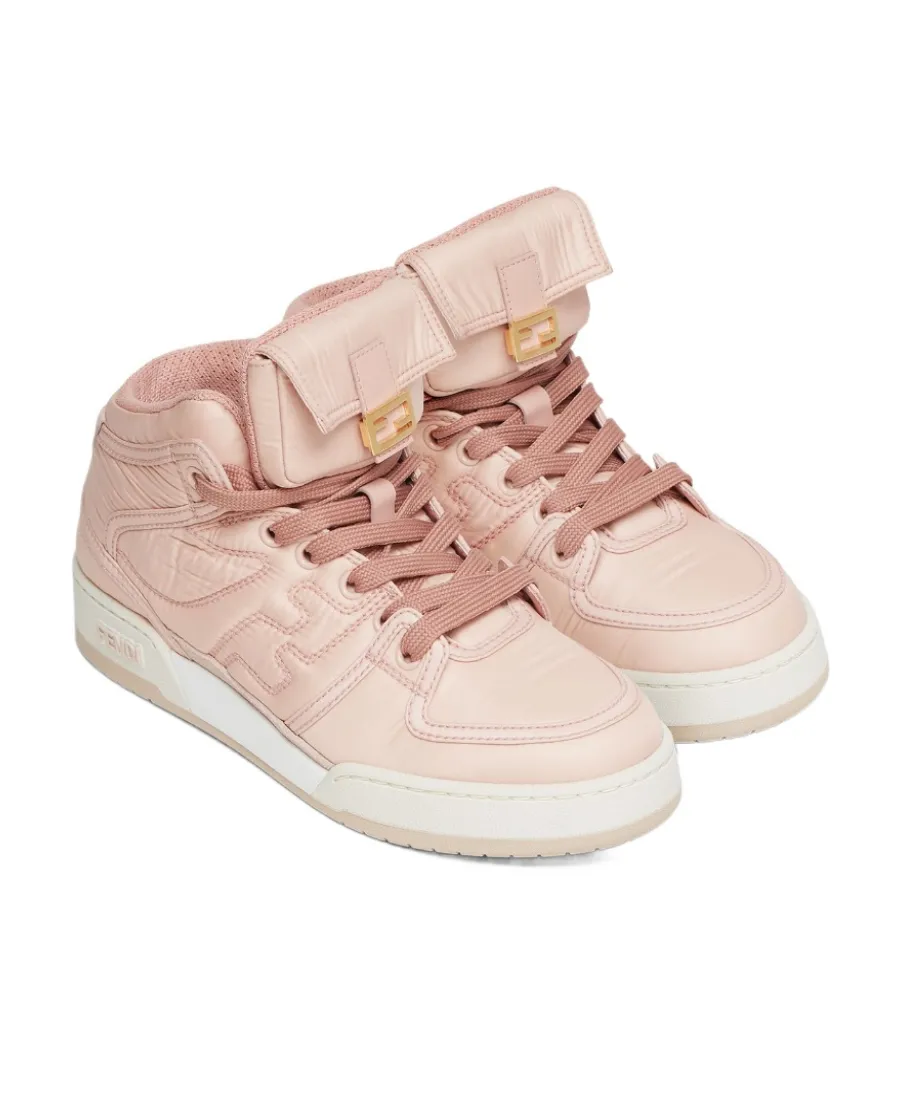 Fendi Logo Embossed High-Top Sneakers