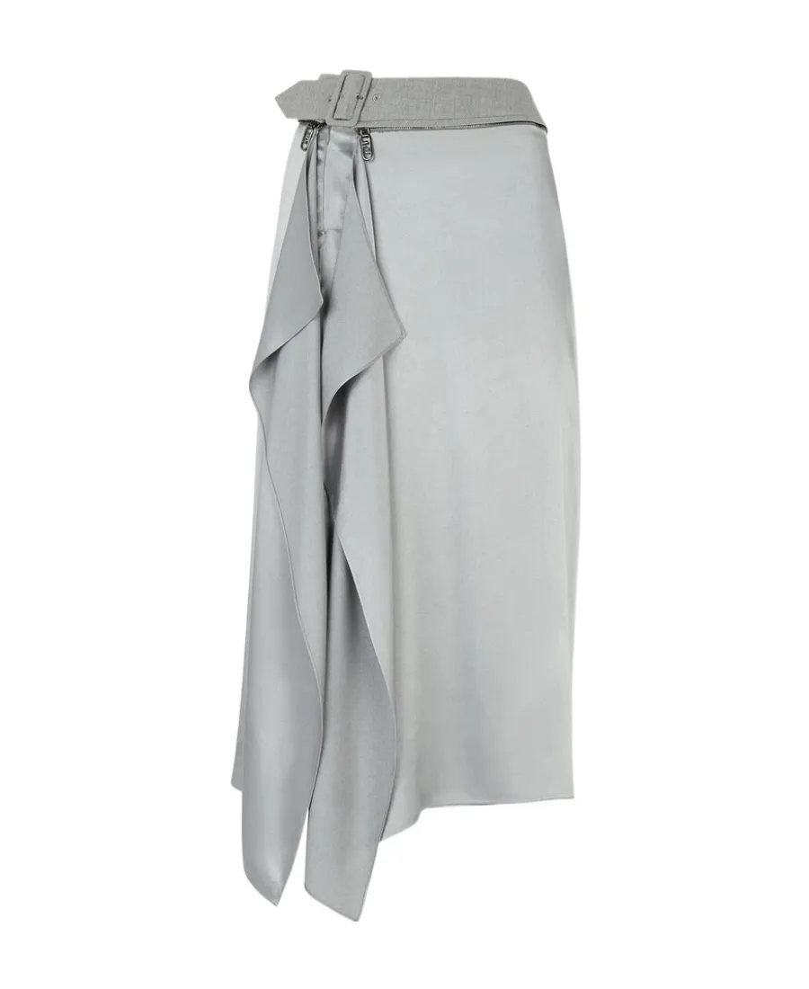 Fendi Belted Ruffled Midi Skirt