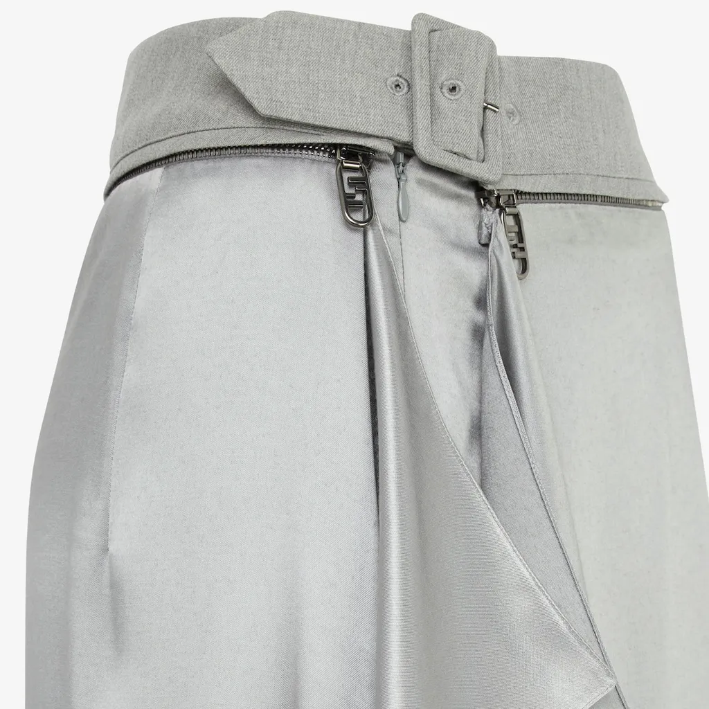 Fendi Belted Ruffled Midi Skirt