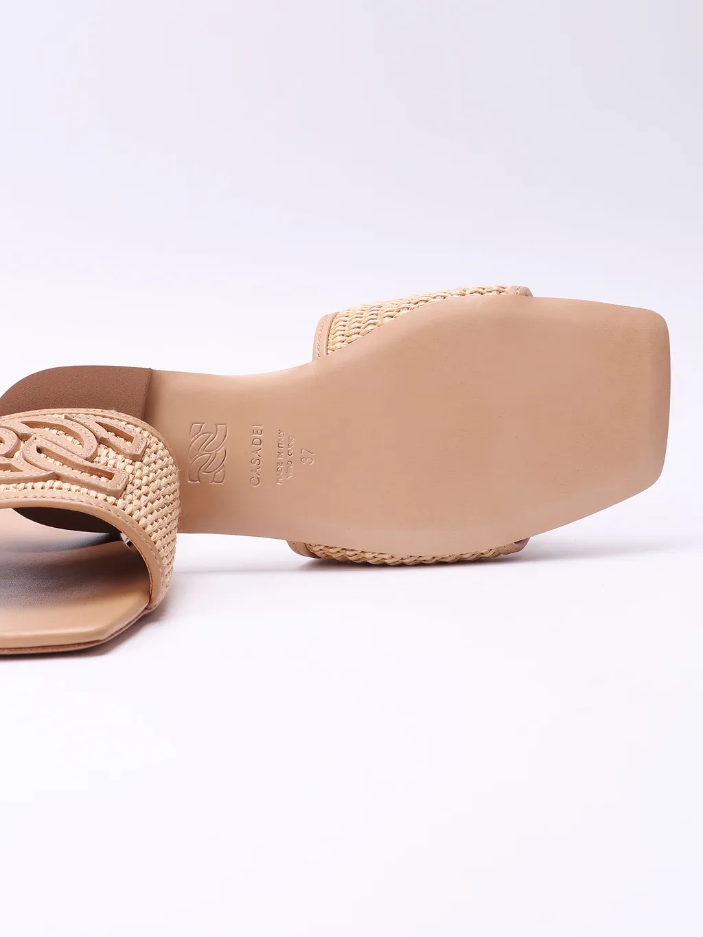 Casadei Portofino Logo-Patch Square-Toe Slides
