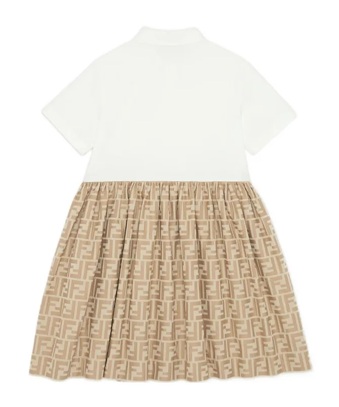 Fendi Kids Ff Jacquard Panelled Dress