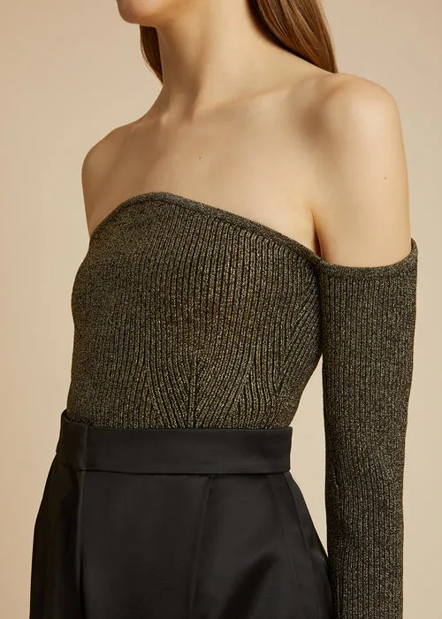 Khaite The Maria Off-Shoulder Knitted Jumper