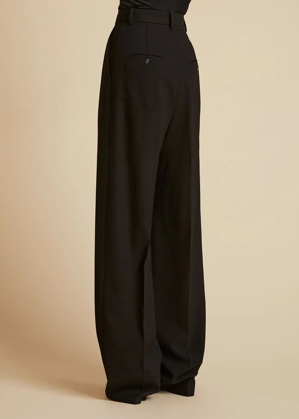 Khaite Cessie High-Waist Straight Leg Trousers