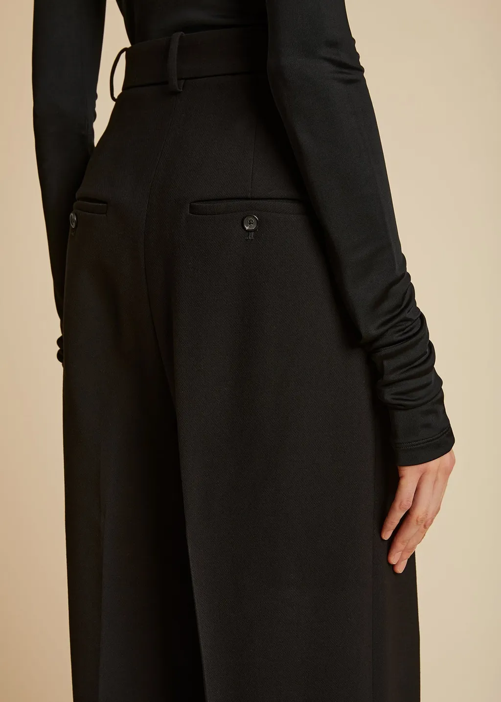 Khaite Cessie High-Waist Straight Leg Trousers