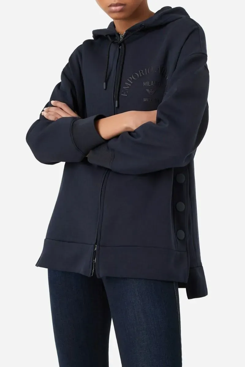 Logo-Print Zip-Up Hoodie