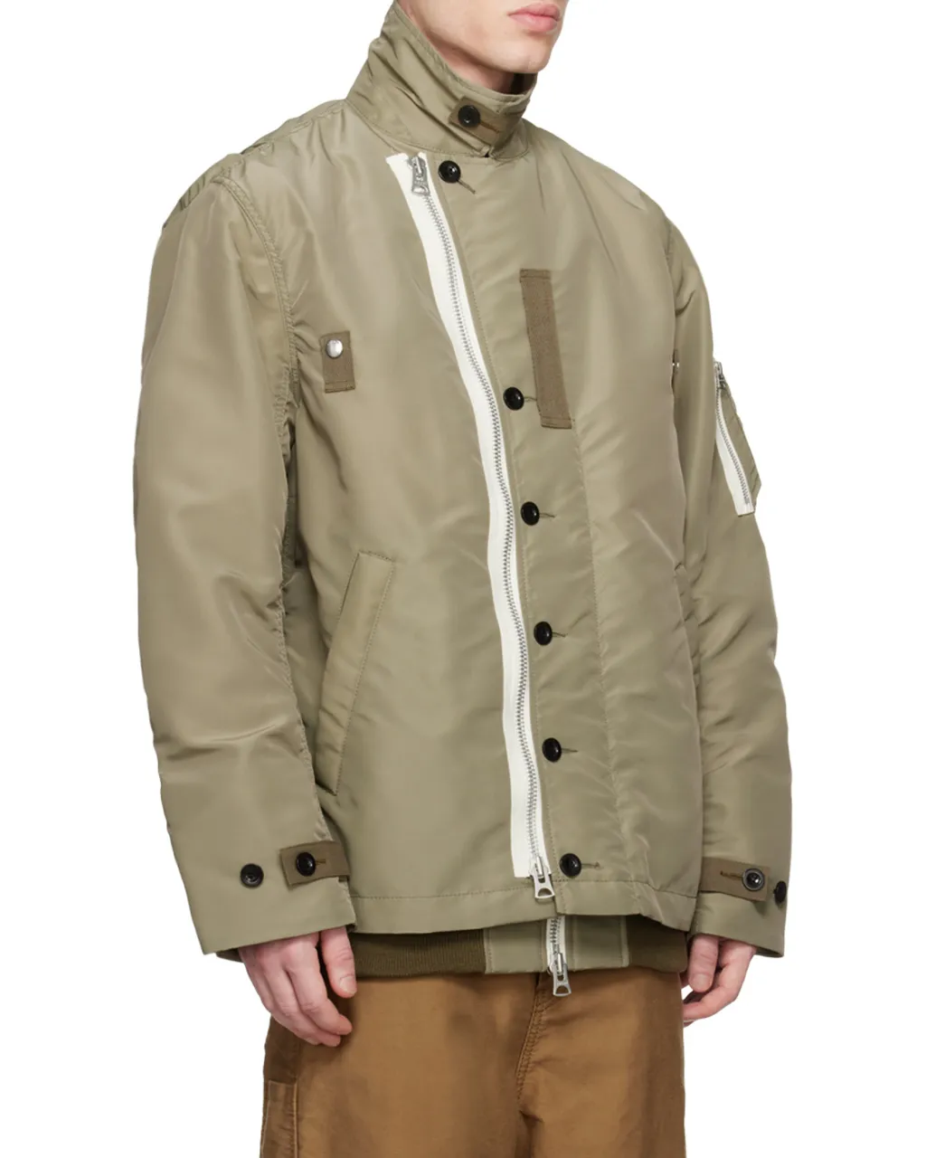 Sacai Layered Single-Breasted Zipped Jacket