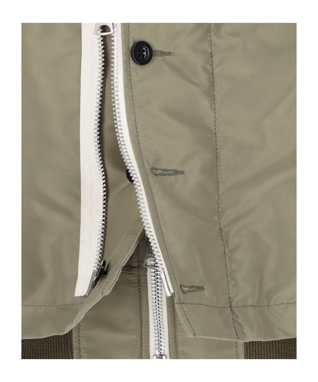 Sacai Layered Single-Breasted Zipped Jacket
