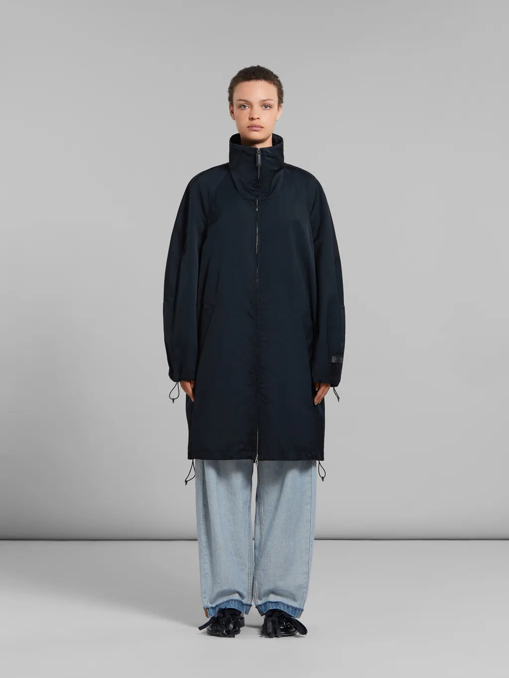 Marni Raglan-Sleeve High-Neck Zip-Up Jacket