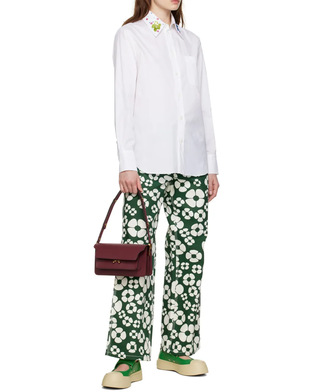 Marni New Trunk Foldover Top Shoulder Bag