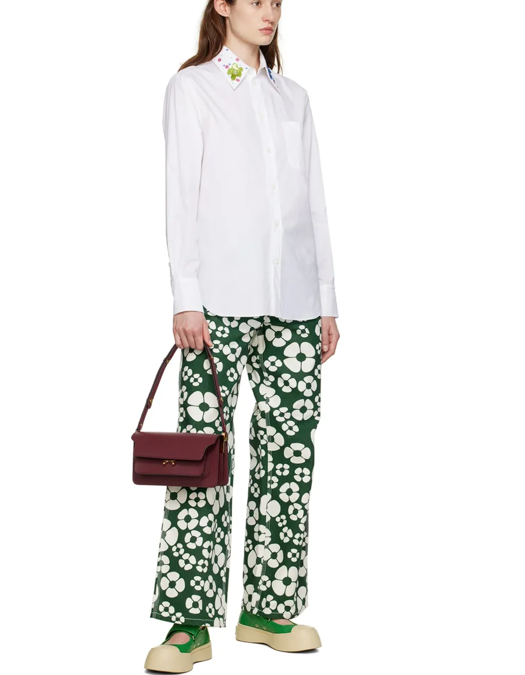 Marni New Trunk Foldover Top Shoulder Bag