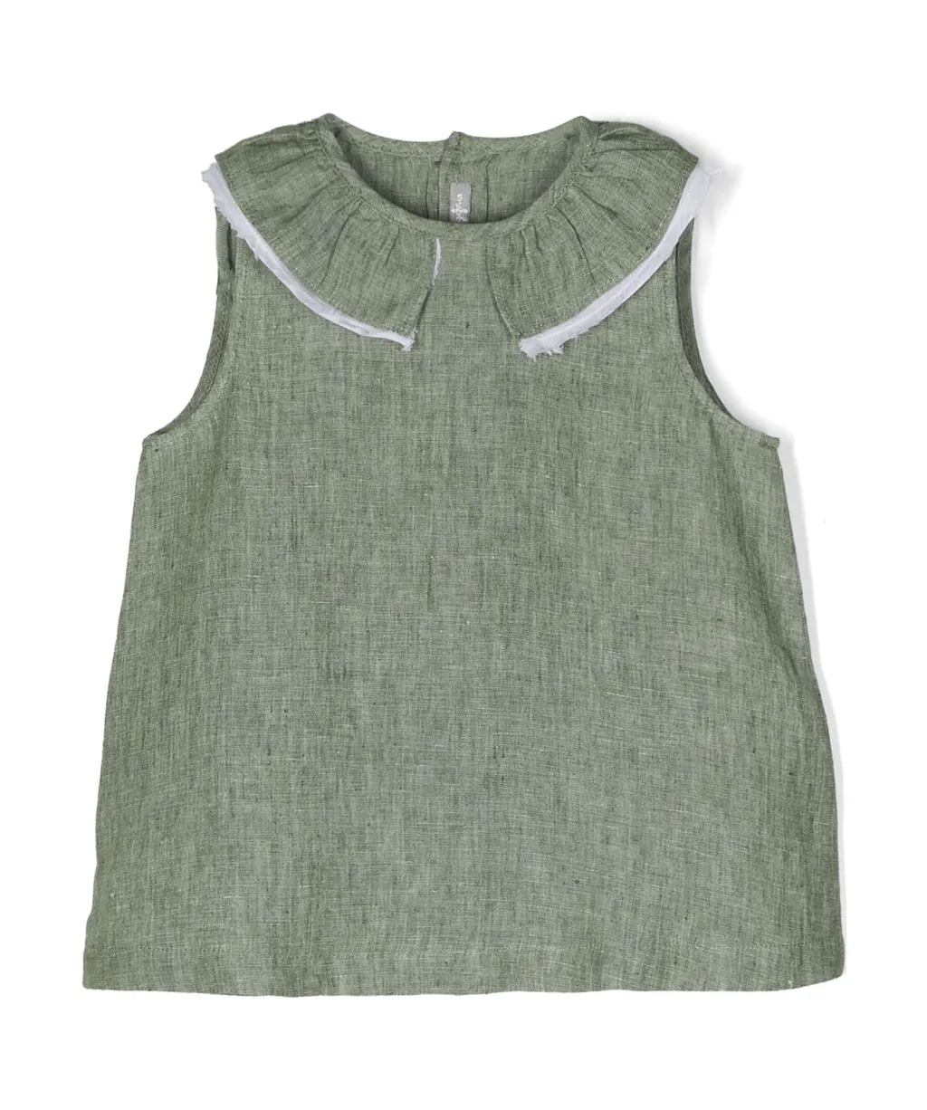 Il Gufo Crewneck Sleeveless Blouse