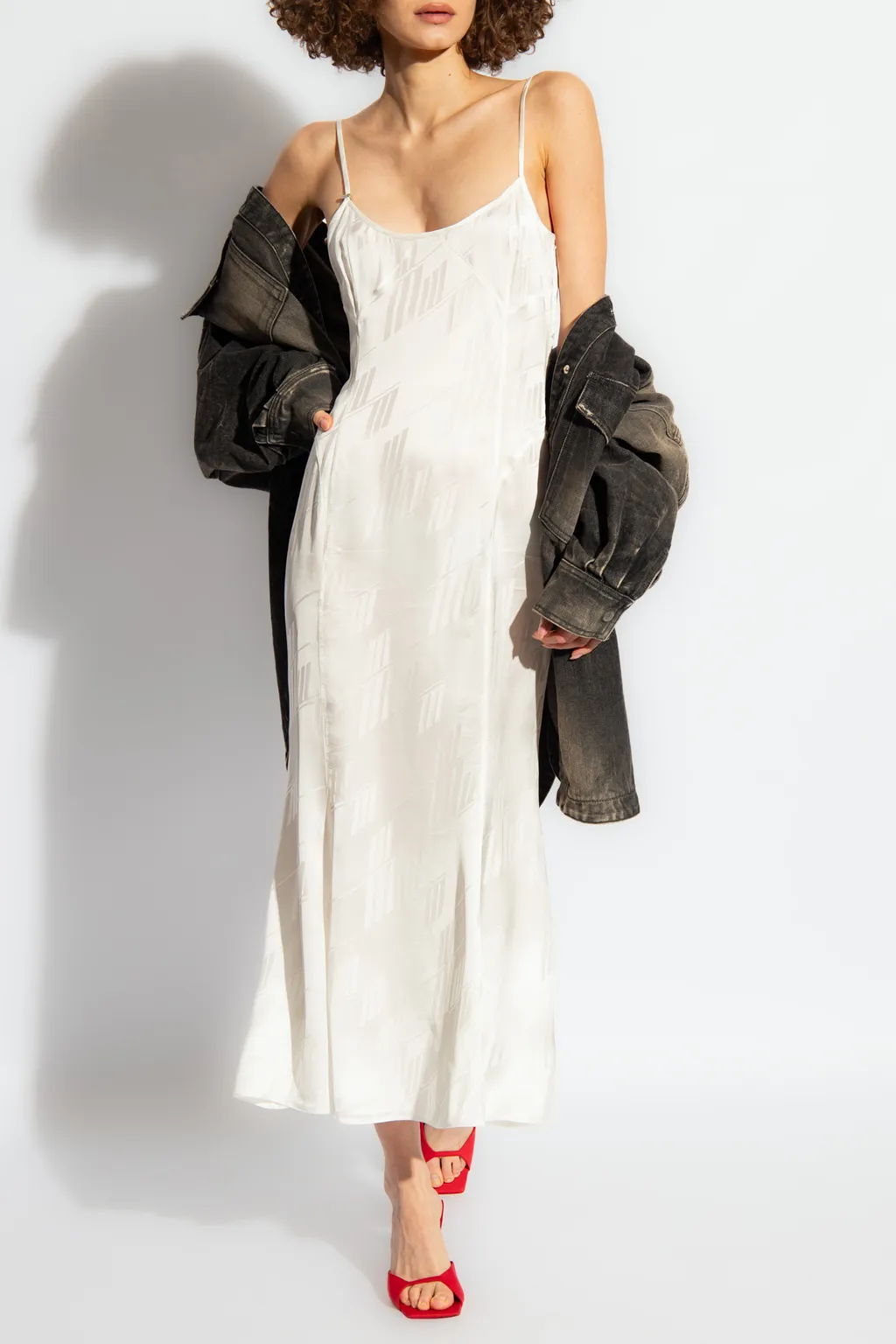 The Attico Sleeveless Satin Slip Dress