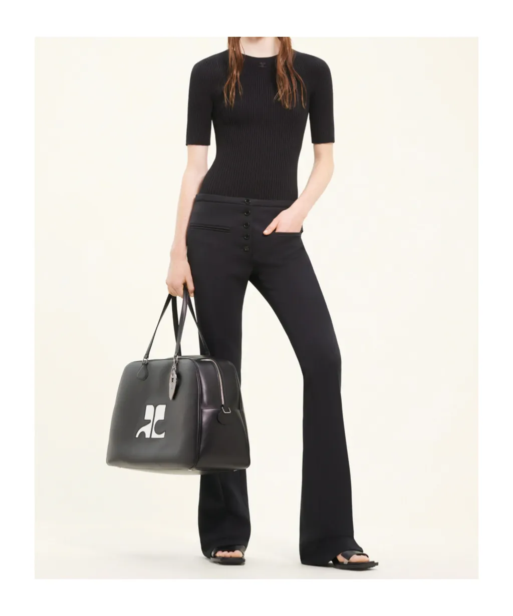 Courrges Solar Crewneck Short-Sleeved Jumper