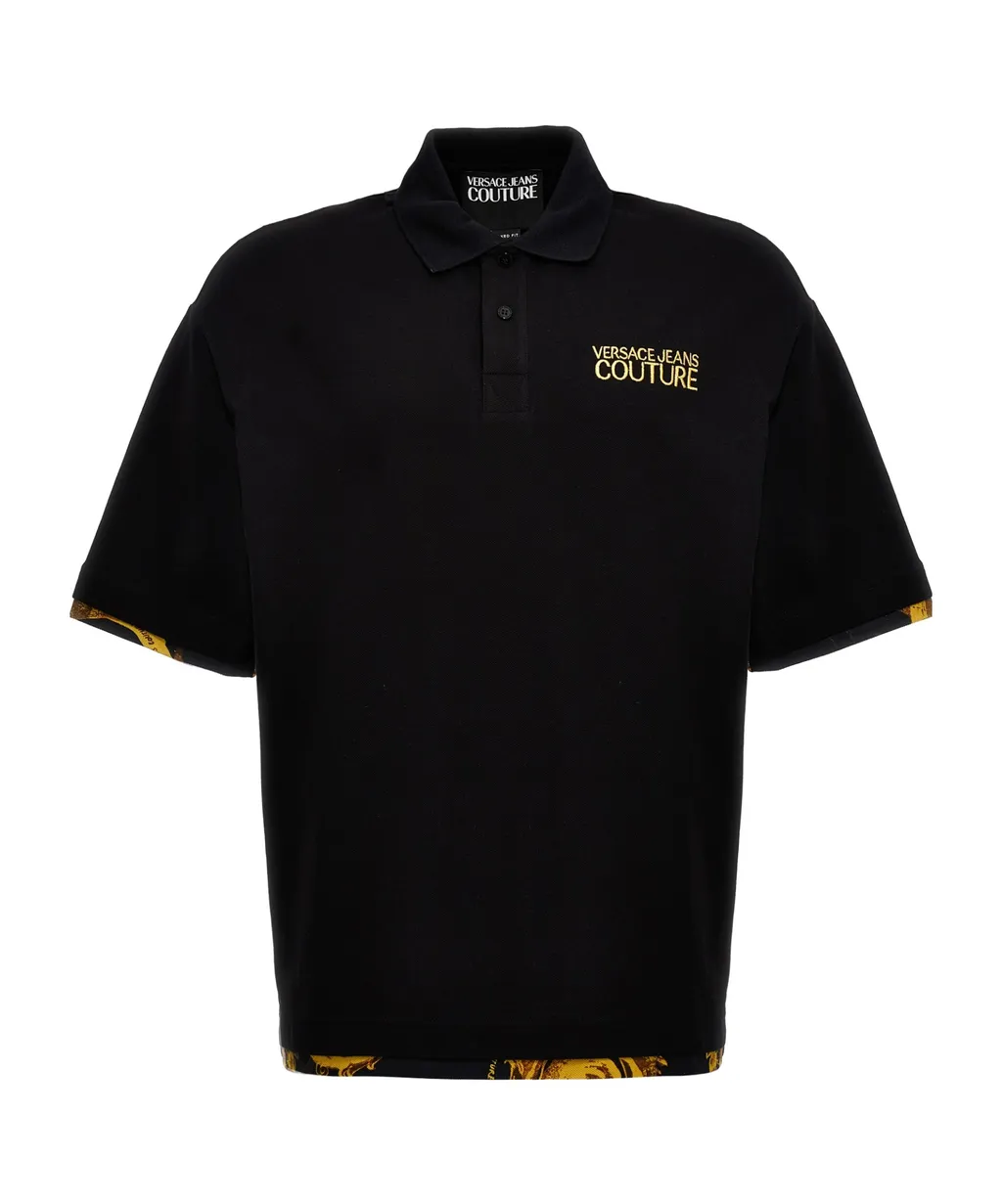 Versace Jeans Couture Logo-Embroidered Short-Sleeved Polo Shirt