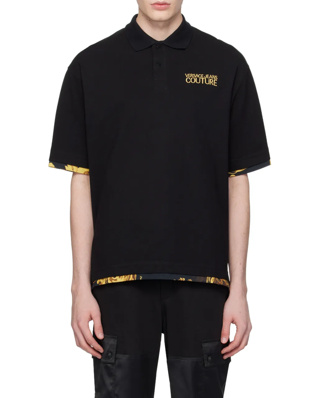 Versace Jeans Couture Logo-Embroidered Short-Sleeved Polo Shirt