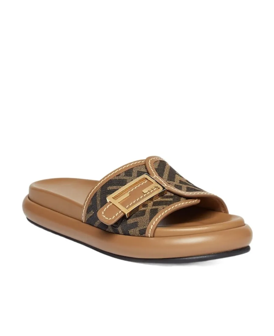 Fendi Wide-Band Flat Slides