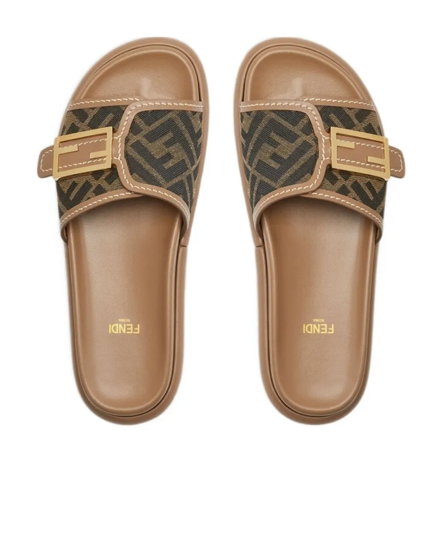 Fendi Wide-Band Flat Slides