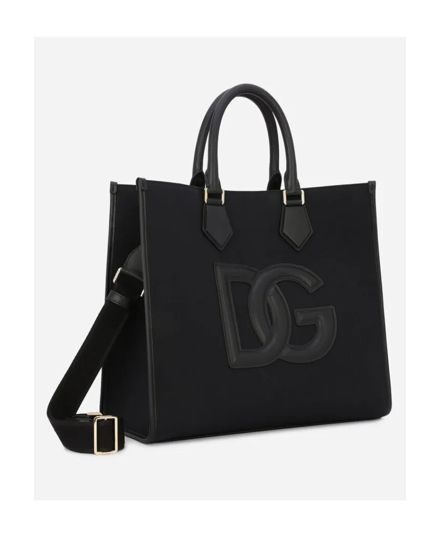 Dolce & Gabbana Logo Patch Strapped Tote Bag