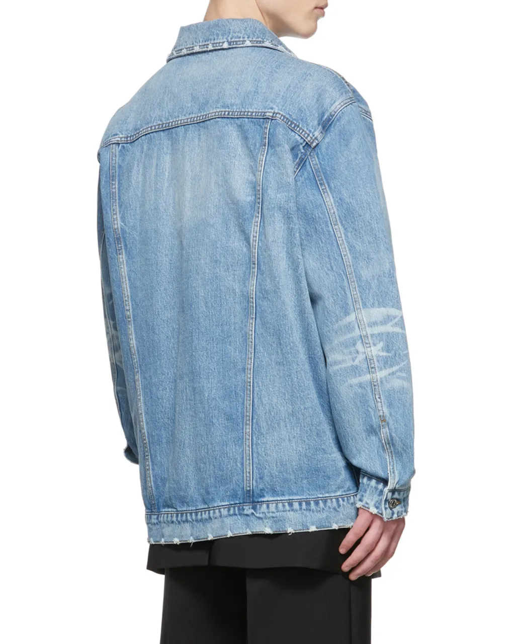 Logo Lapel Denim Coat