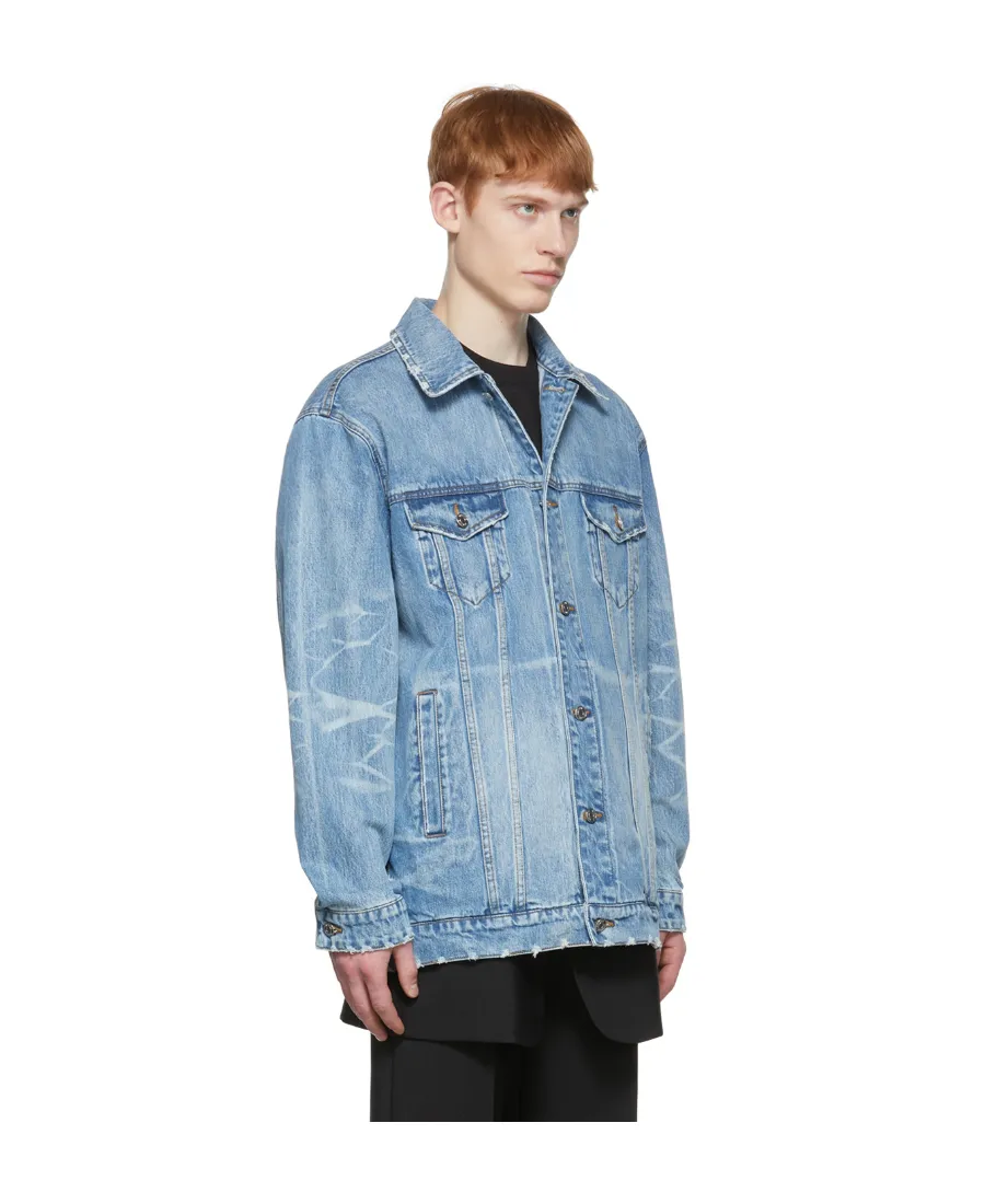 Logo Lapel Denim Coat