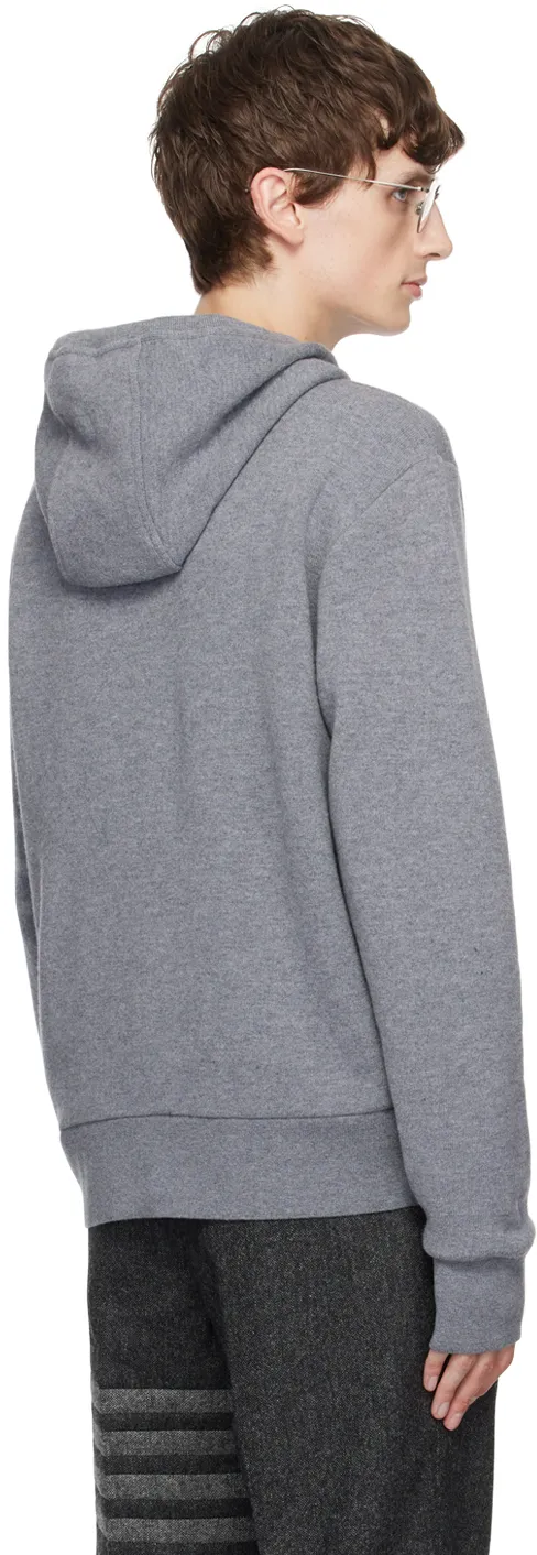 Thom Browne Stripe Detailed Knitted Drawstring Hoodie