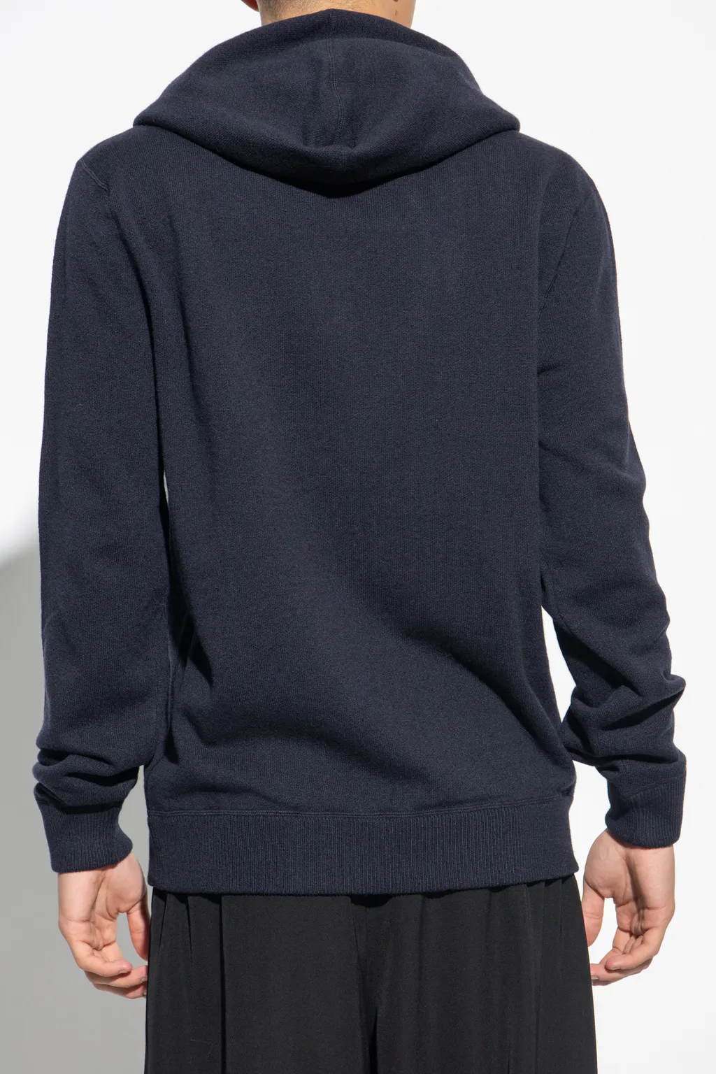 Dolce & Gabbana Logo Plaque Knitted Drawstring Hoodie