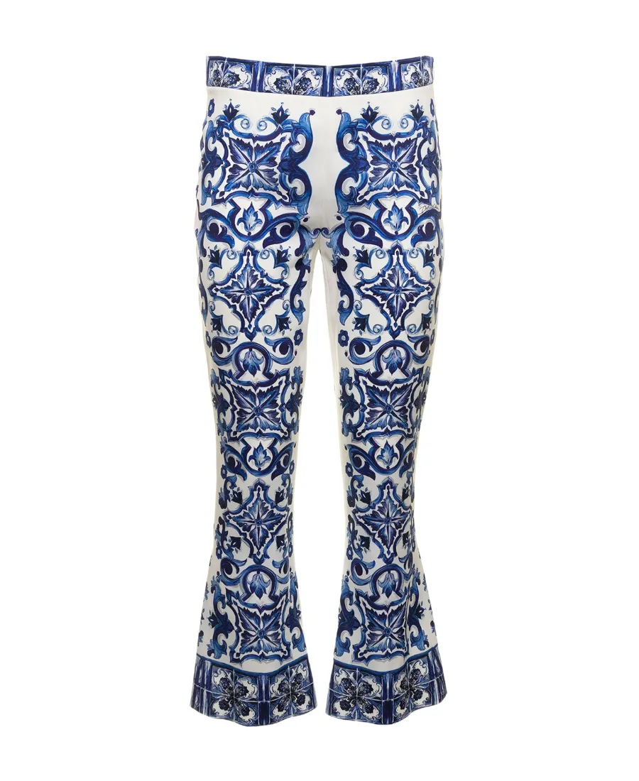 Dolce & Gabbana Majolica Printed Flared Pants