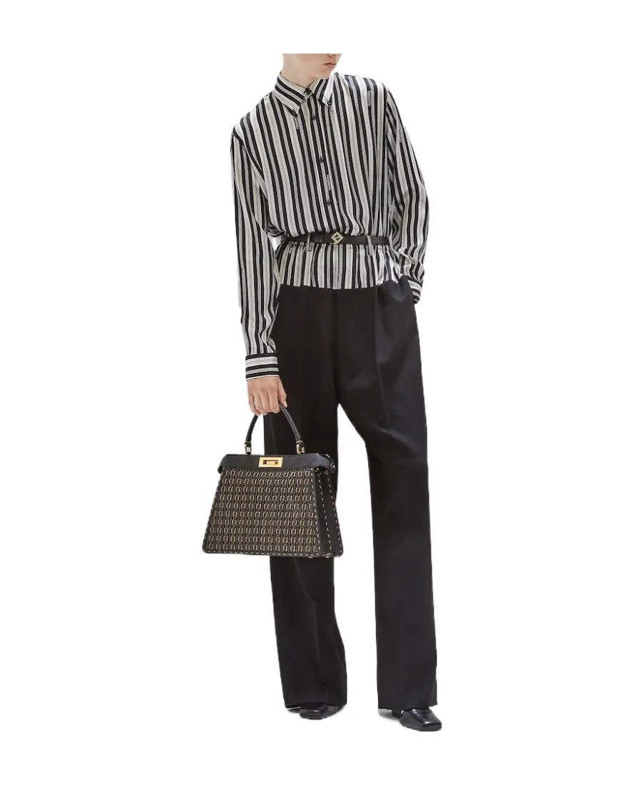 Fendi Stripe Printed Cigarette Trousers