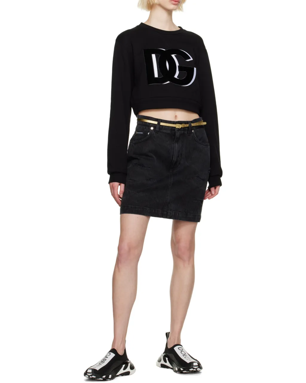 Dolce & Gabbana Logo-Printed Low-Top Knitted Sneakers