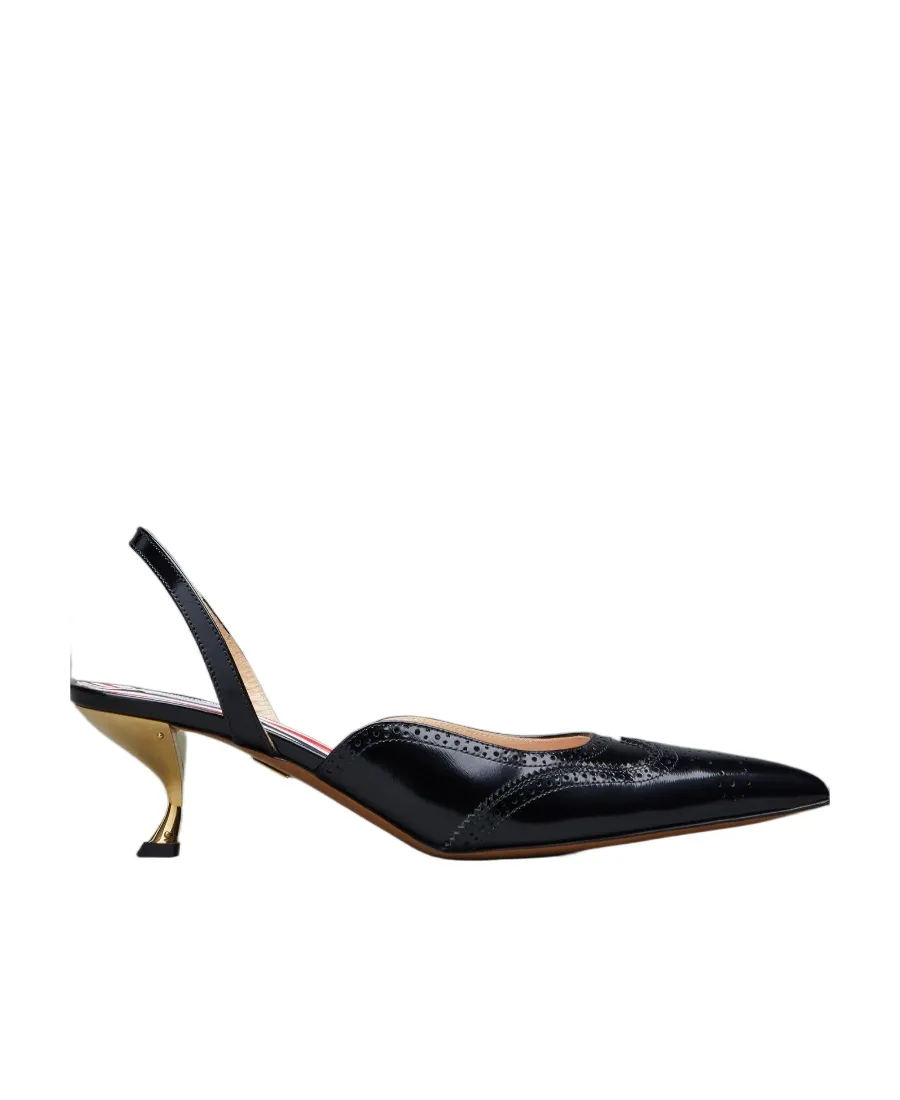 Thom Browne Pointed-Toe Slingback Pumps