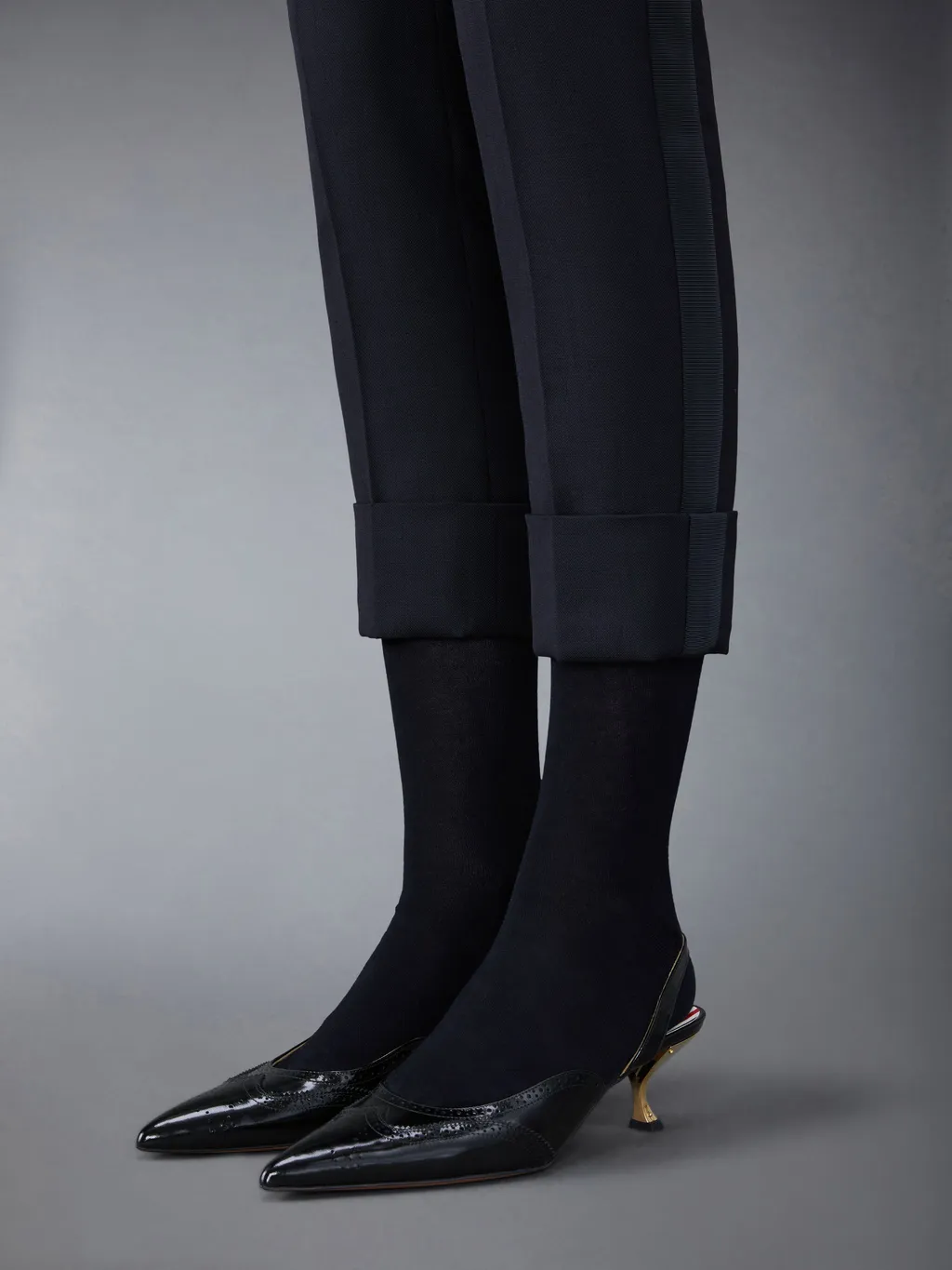 Thom Browne Pointed-Toe Slingback Pumps