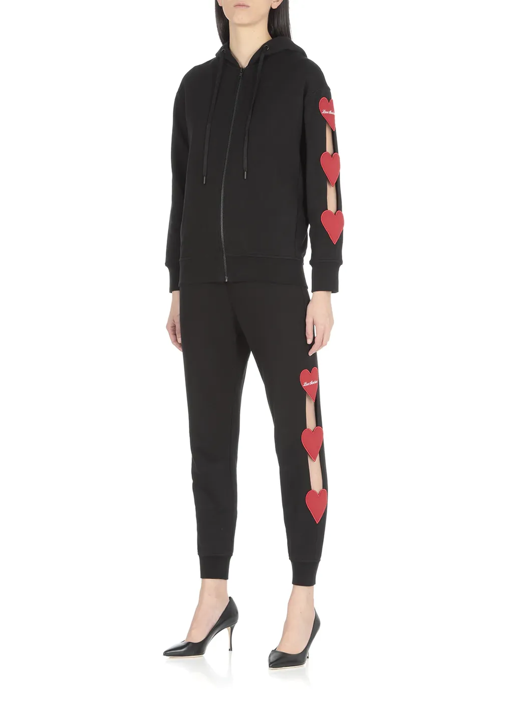 Cut-Out Heart Zipped Hoodie