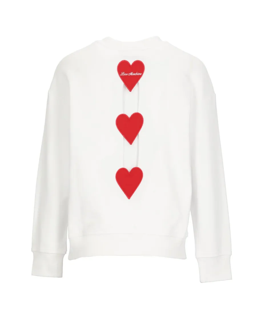 Heart-Detail Crew Neck Sweatshirt