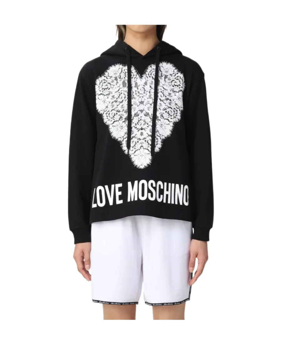 Lace Logo Print Hoodie