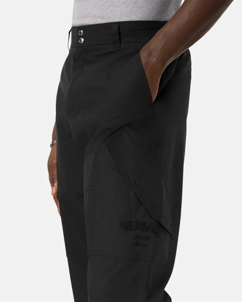 Versace Mid-Rise Milano Stamp Tailored Trousers
