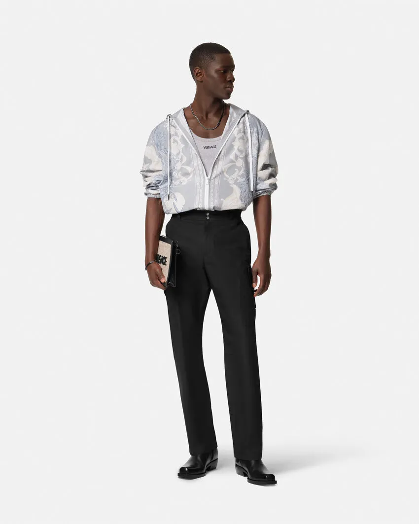 Versace Mid-Rise Milano Stamp Tailored Trousers