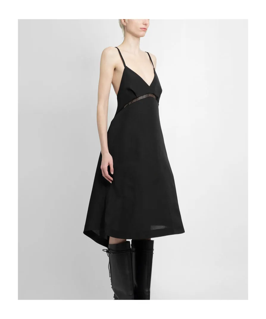 Sacai V-Neck Sleeveless Midi Dress