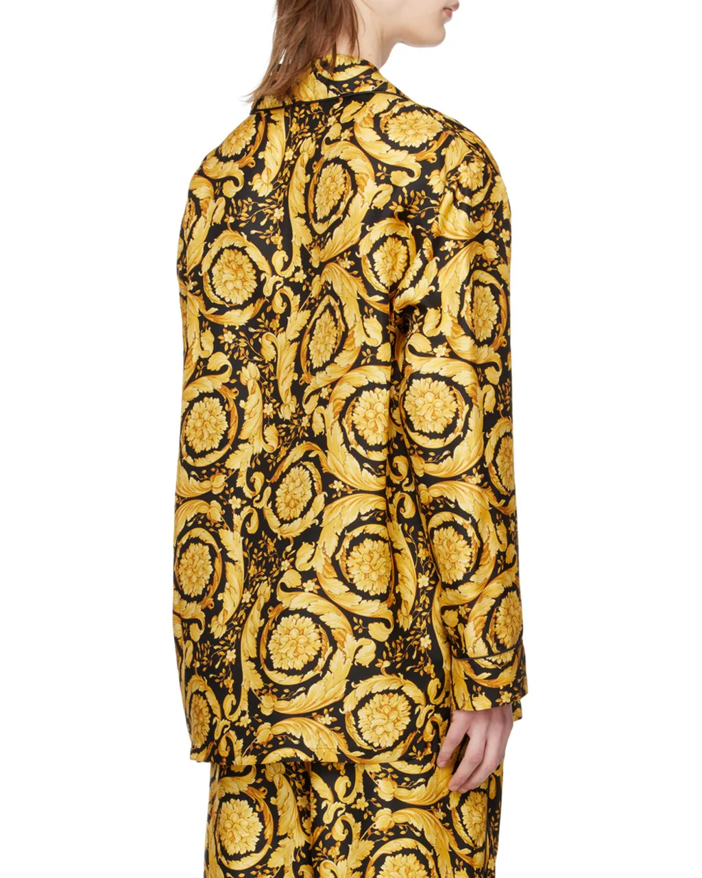 Versace Baroque Pattern Long Sleeved Pajama Shirt
