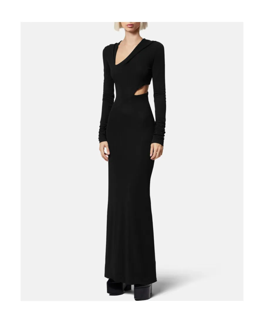 Versace Cut-Out Long Sleeved Hooded Maxi Dress