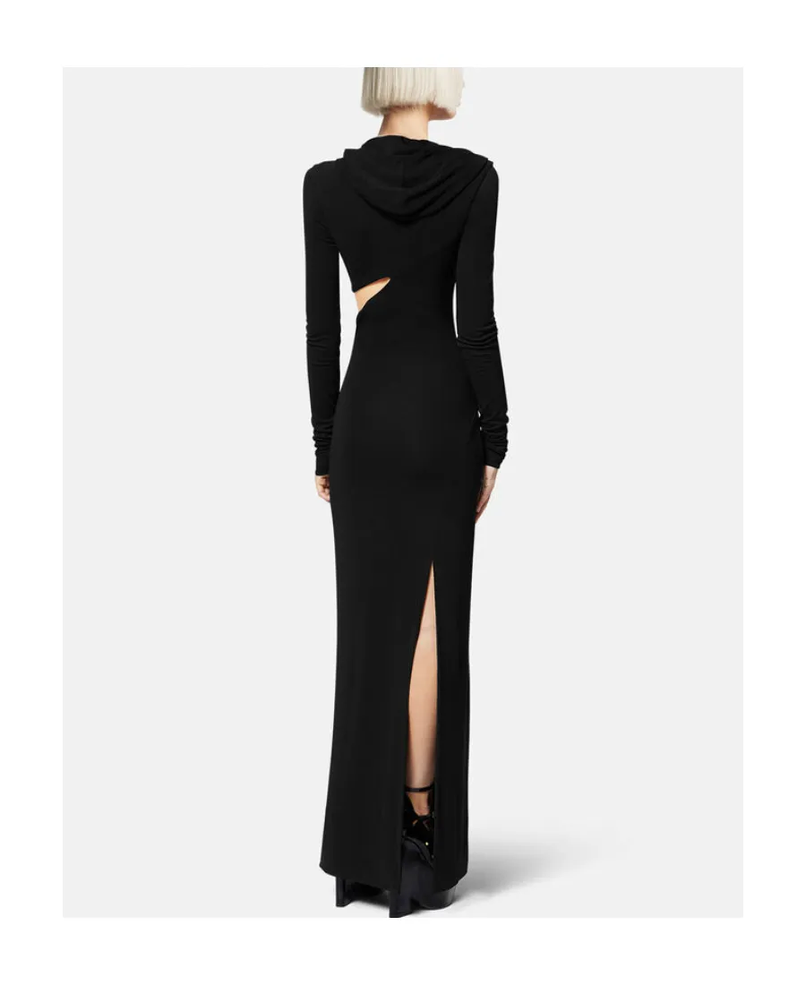 Versace Cut-Out Long Sleeved Hooded Maxi Dress