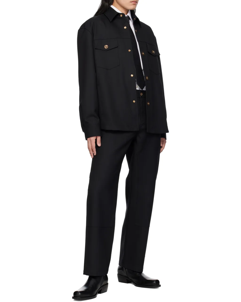 Versace Square-Toe Zipped Boots