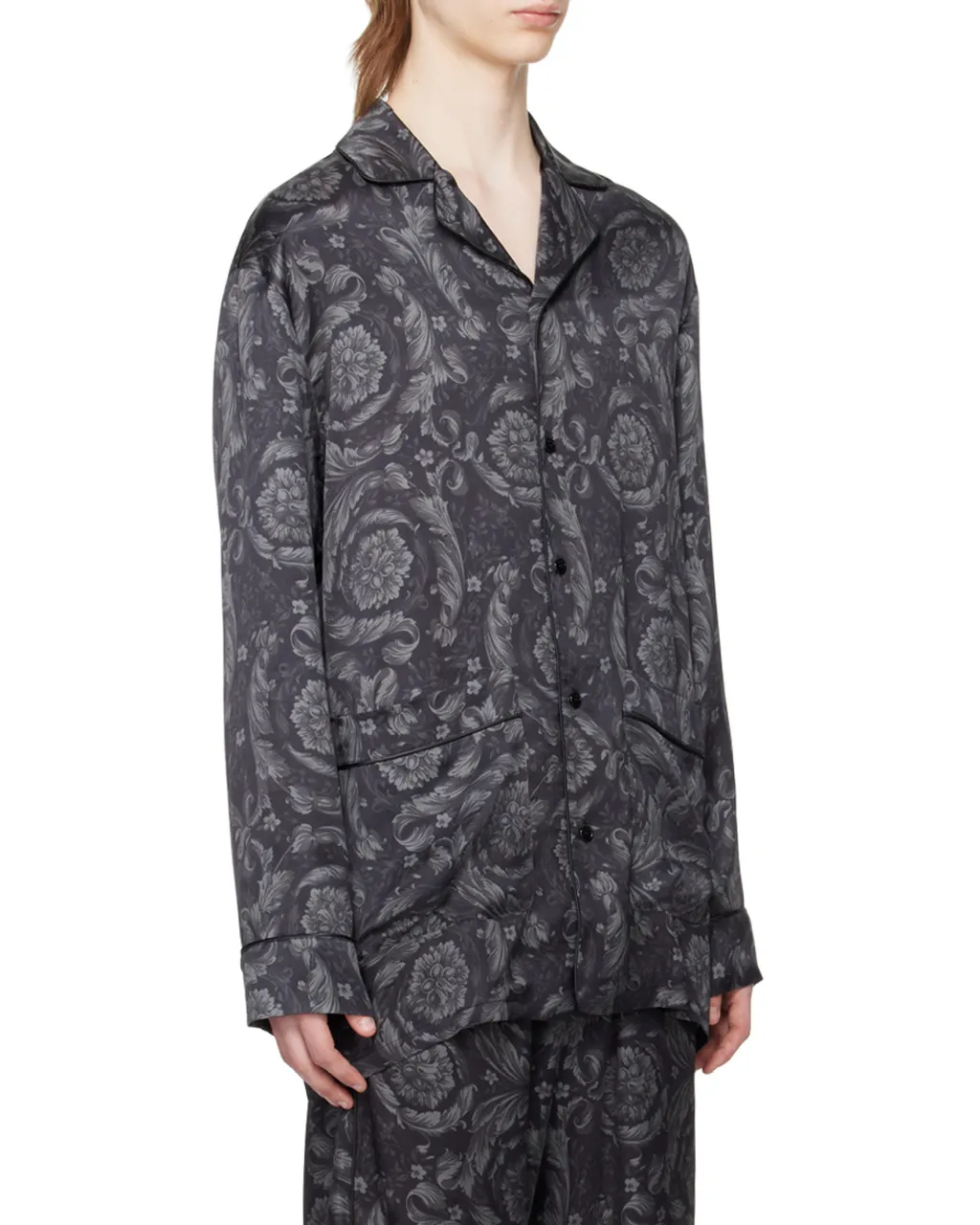 Versace Barocco-Printed Button-Up Pyjama Shirt