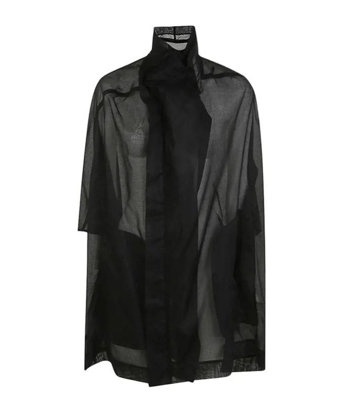 Rick Owens Semi-Sheer High-Low Hem Coat