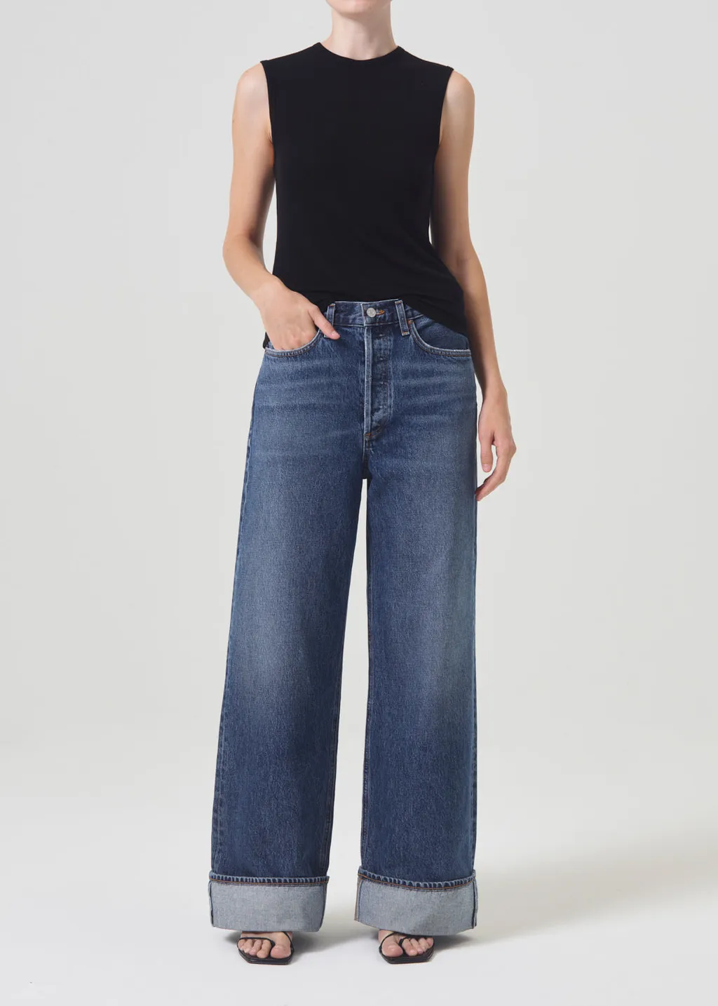 Agolde Dame High-Waisted Wide-Leg Jeans