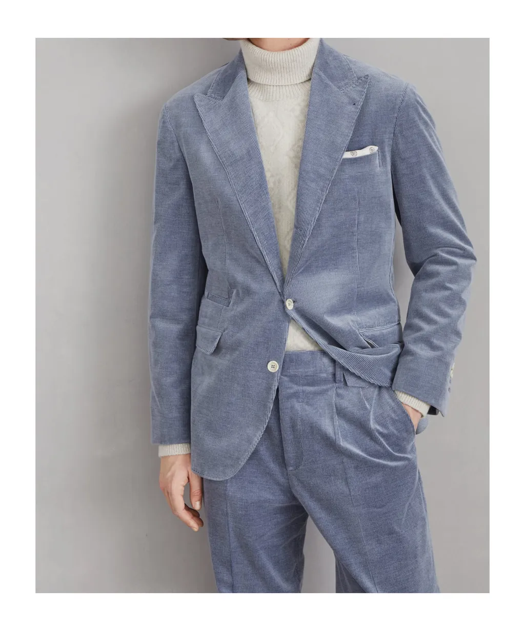 Peak-Lapel Corduroy Blazer