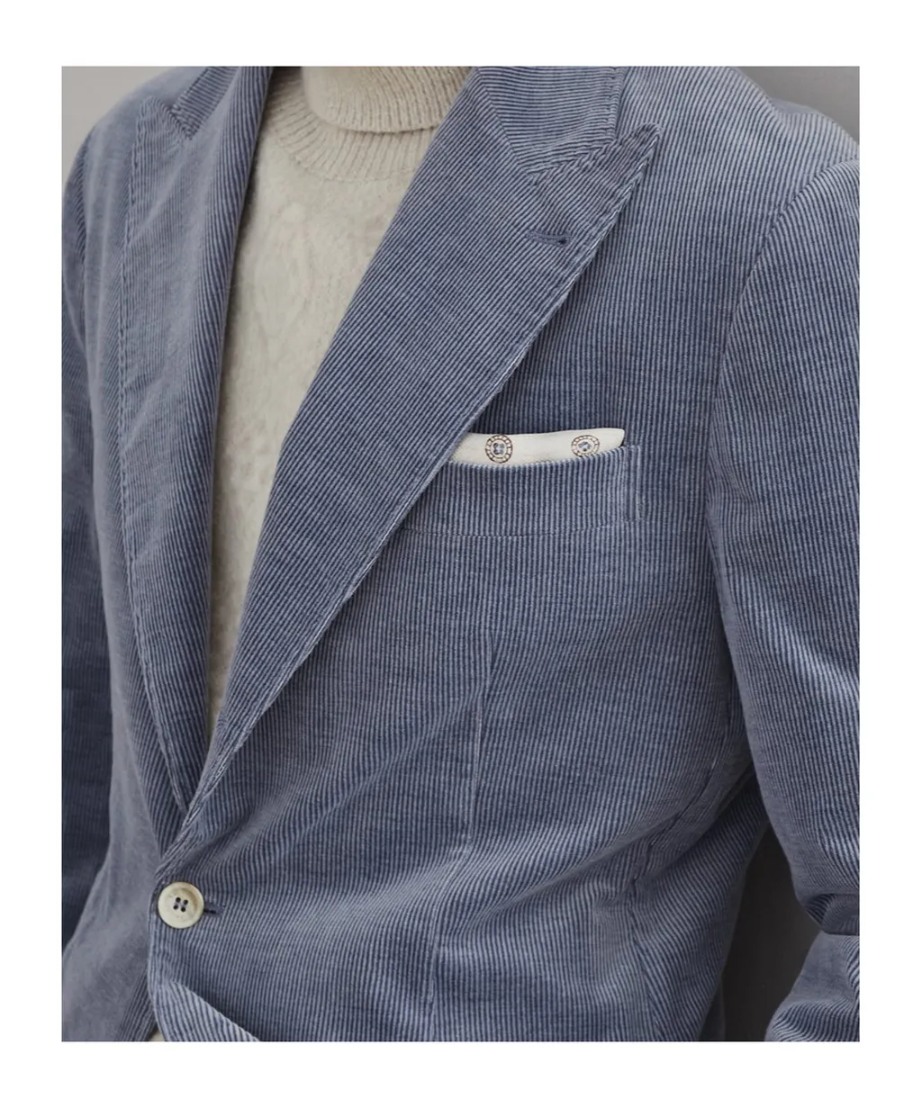 Peak-Lapel Corduroy Blazer