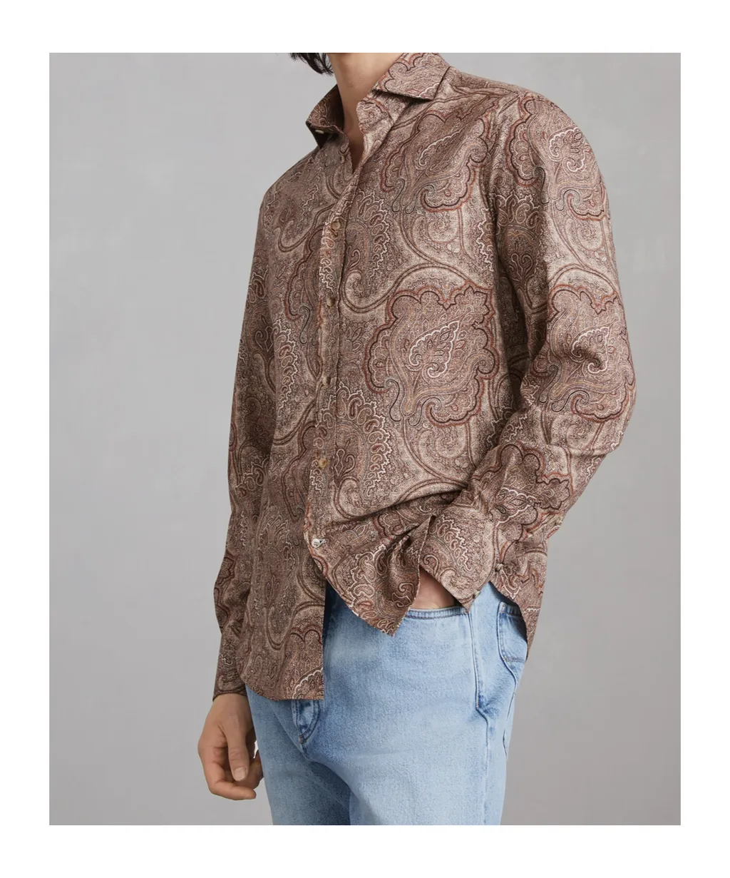 Brunello Cucinelli Patterned Jacquard Long-Sleeved Shirt